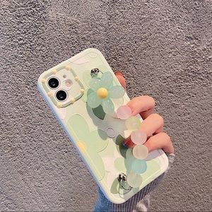 Brand New iPhone 12 Pro / 12 Pro Max Silicone Case Floral with bead chain